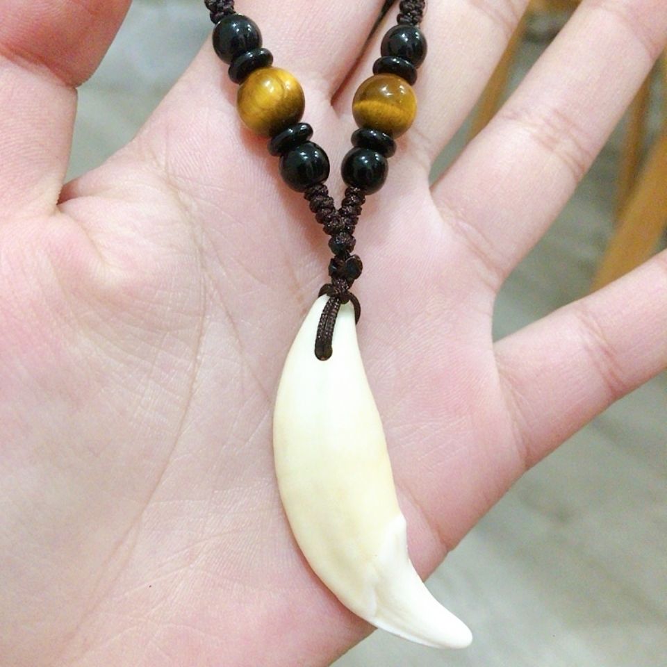 特价狗牙男女真黑狗牙吊坠狼牙项链藏獒牙儿童保平安避邪护身饰品带