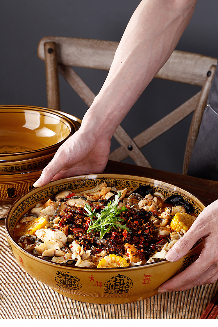 大盆碗水煮鱼酸菜鱼大碗陶瓷大号家用毛血旺汤碗