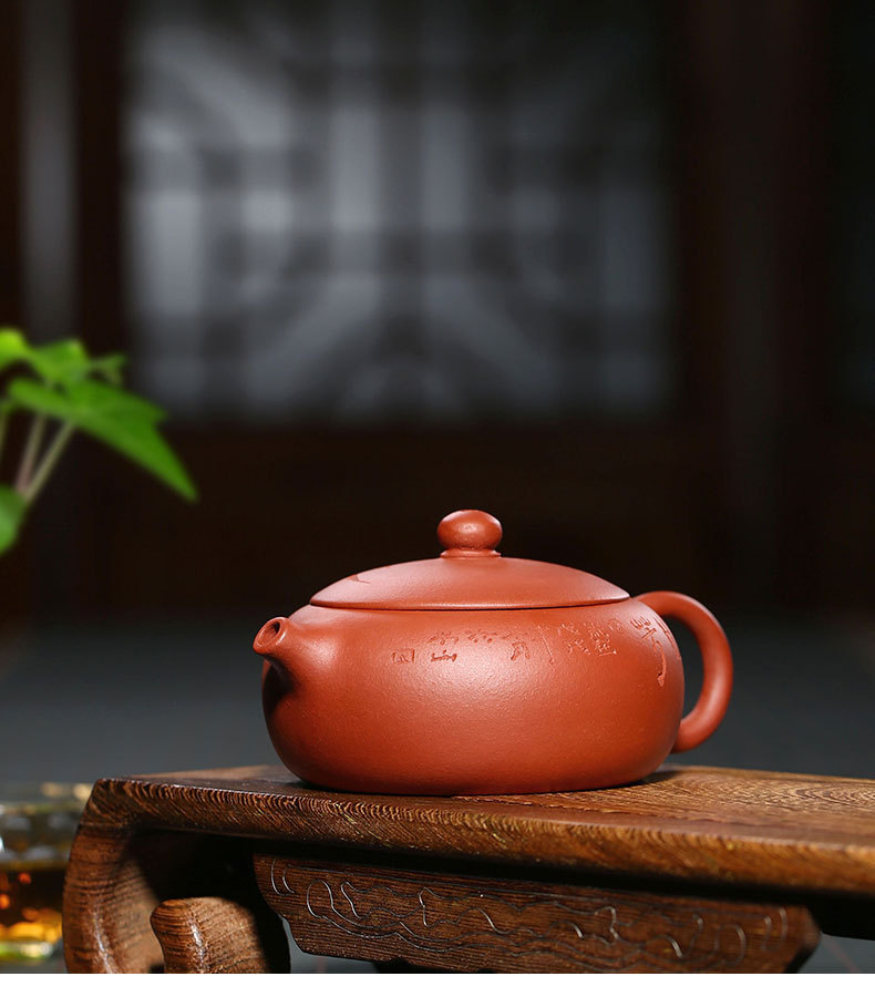 超级新品 宜兴紫砂壶原矿清水泥扁西施周婷手工茶壶小品壶 120毫升