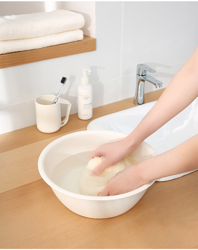 fasoa 水桶脸盆套装 家用塑料带盖加厚手提储水用洗衣桶宿舍圆桶