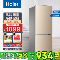 海尔(Haier)170升双门冰箱 风冷无霜 节能家用电冰箱 两门冰箱 家用小冰箱BCD-170WDPT国家补贴