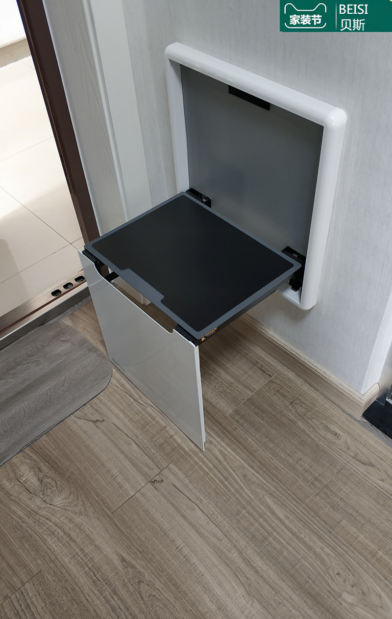 三维工匠折叠换鞋凳椅壁挂式挂墙式家用口玄关过道穿鞋凳椅抖音款铝