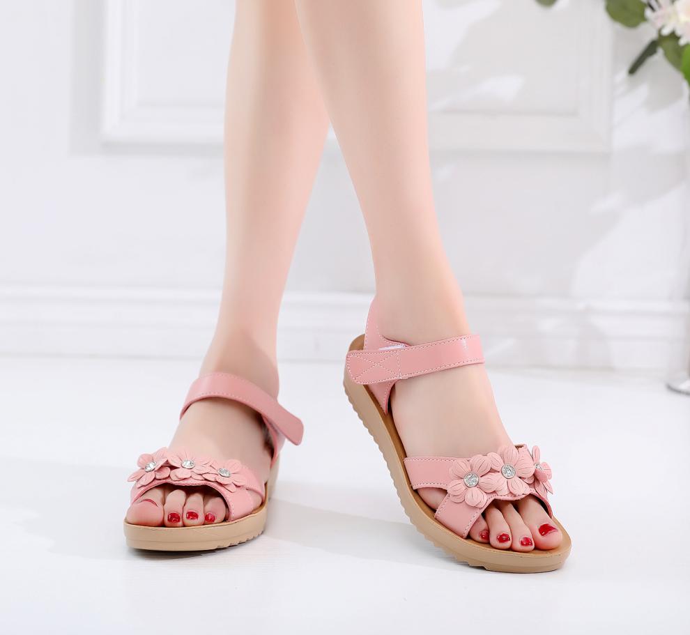 伊努特914女童中大童凉鞋10初中学生12平底11夏季15岁13女孩鞋子36