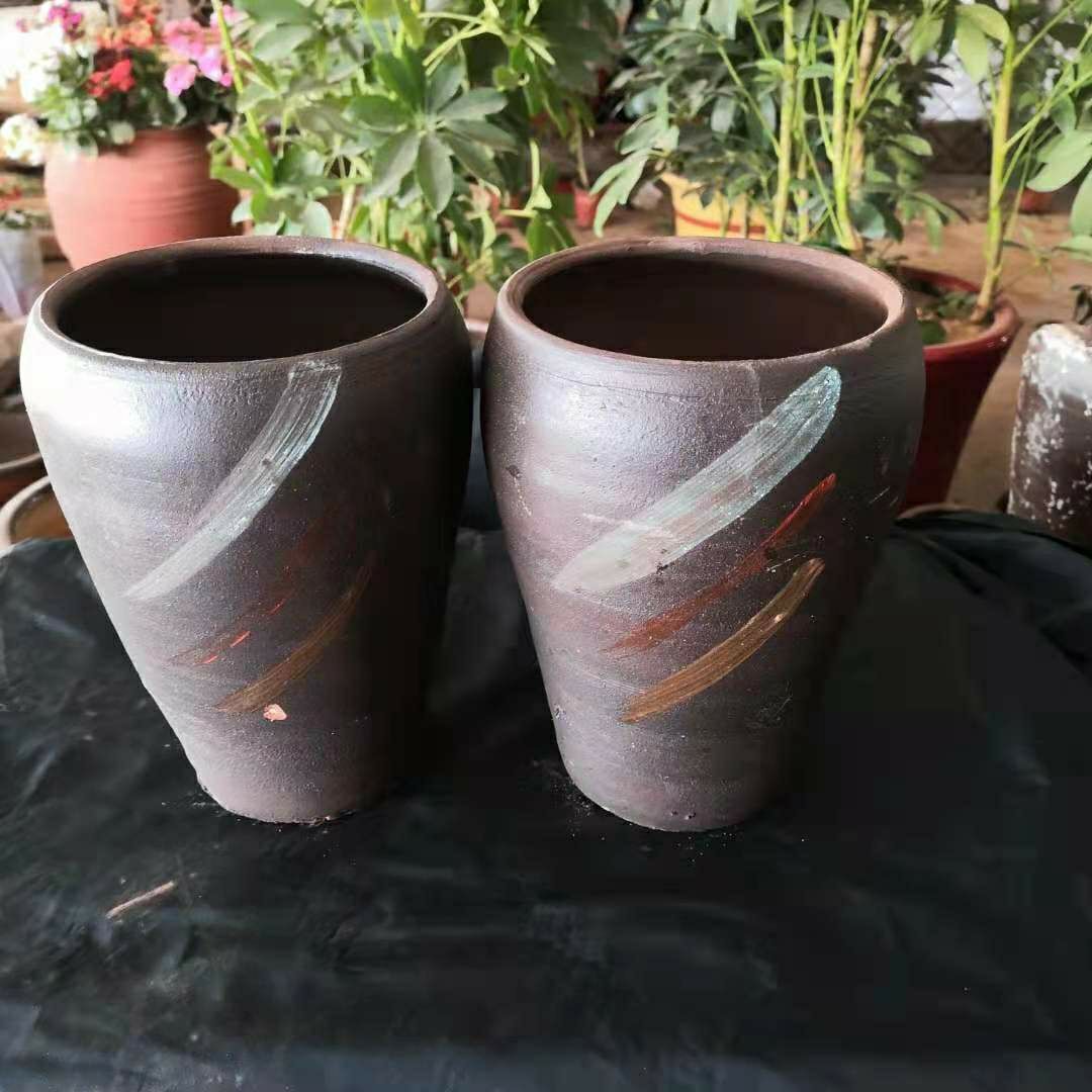 紫砂粗陶多肉花盆陶瓷高大号老桩法师土陶罐绿植插花干花植物