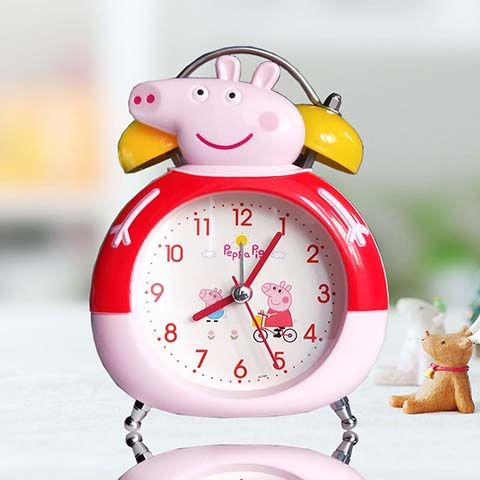 小狗闹钟打铃大声闹钟学生儿童钟表床头闹钟卧室饰品台钟带夜灯表