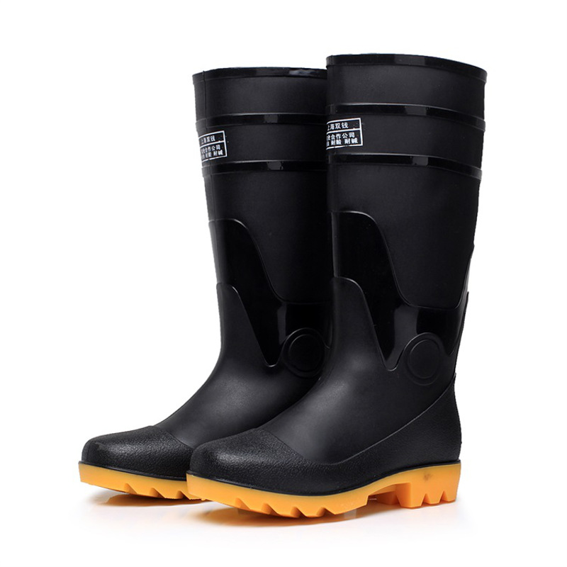 三防水鞋中高筒雨鞋男女雨靴保暖胶靴耐酸碱牛筋水靴