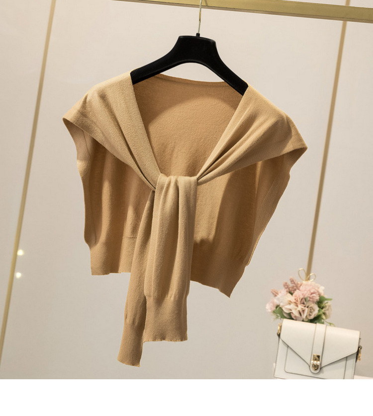 suntek网红针织小披肩斗篷女外搭薄款夏季配裙子空调房搭肩百搭打结