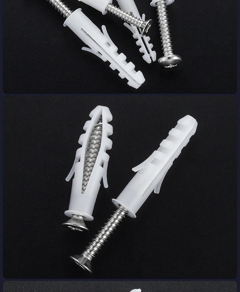 敬平(jing ping)膨胀类 jing ping塑料膨胀管 膨胀螺丝圆形胶塞白色