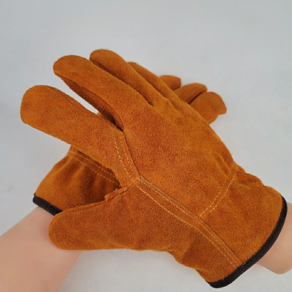 牛皮电焊短款手套防热烫皮手套耐磨耐高温隔热手套焊工专用防护升级款