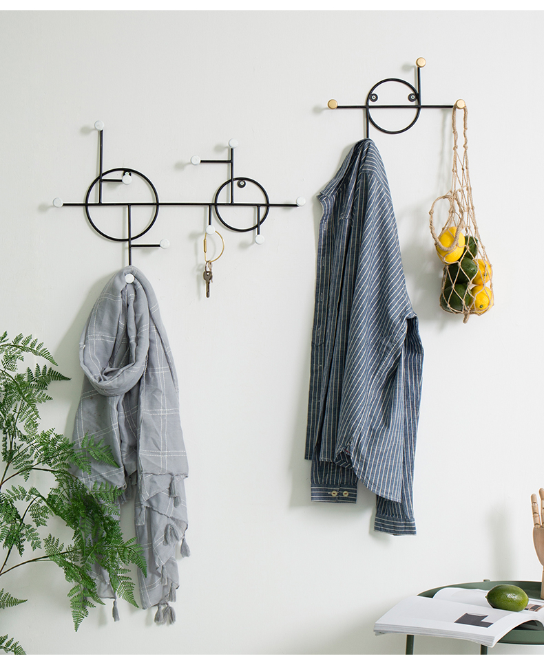 创意ins风挂钩墙面挂衣架房间墙上墙壁壁挂装饰品卧室挂件墙饰彩色点