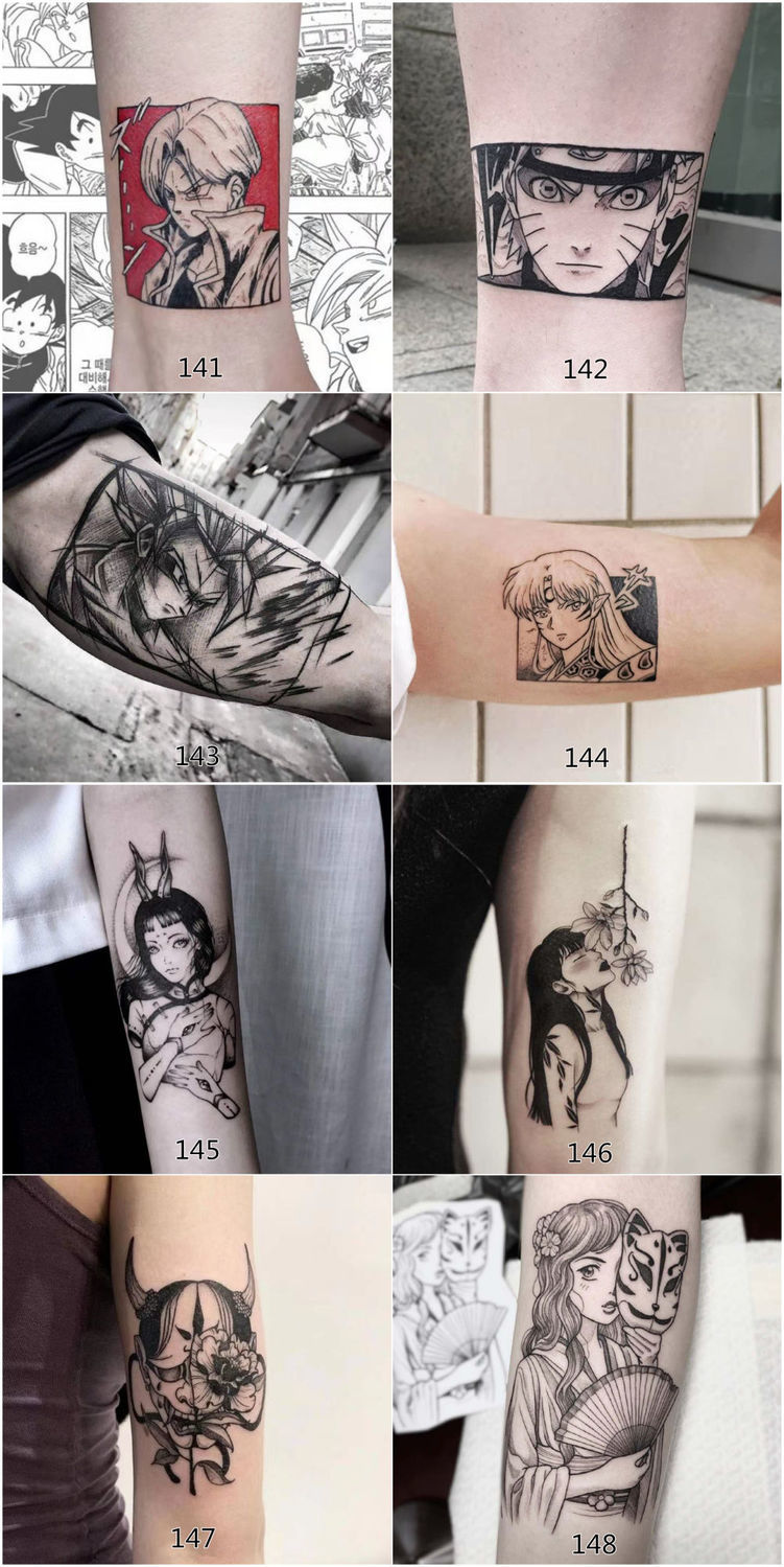 纹身贴防水男女持久手背手臂手腕动漫二次元ins可洗不掉图案任选四张