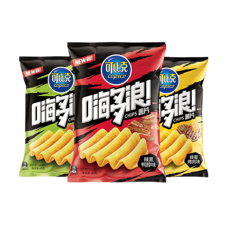 可比克嗨多浪薯片40g袋装好吃不贵的宿舍必备小零食女生整箱批发