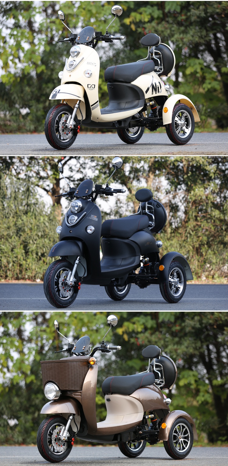 小型 女士新款电动三轮车接送孩子女性家用车电瓶车踏板摩托车 60v