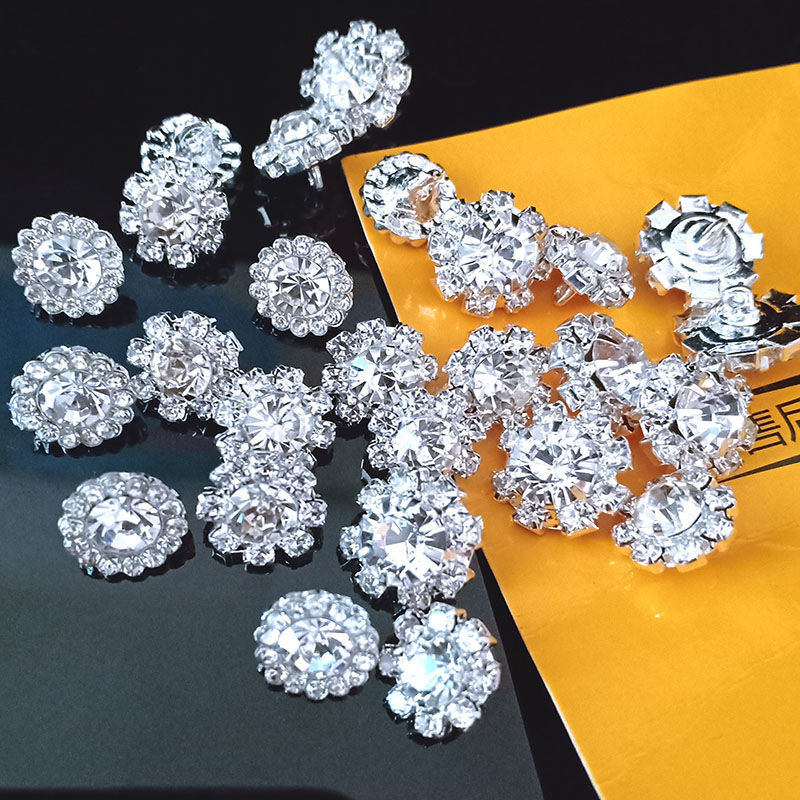 《1厘米扣子纽扣金属水钻扣 手缝扣 镶钻扣钻石扣衬衫礼服扣婚纱扣