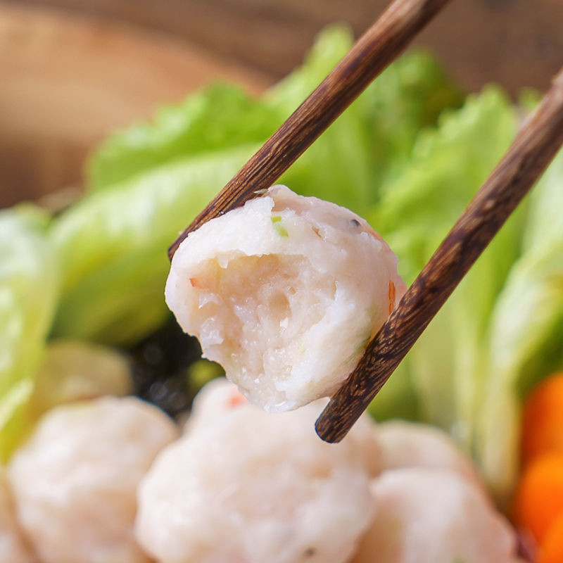 潮汕手打新鲜虾丸虾球火锅丸子虾球500克