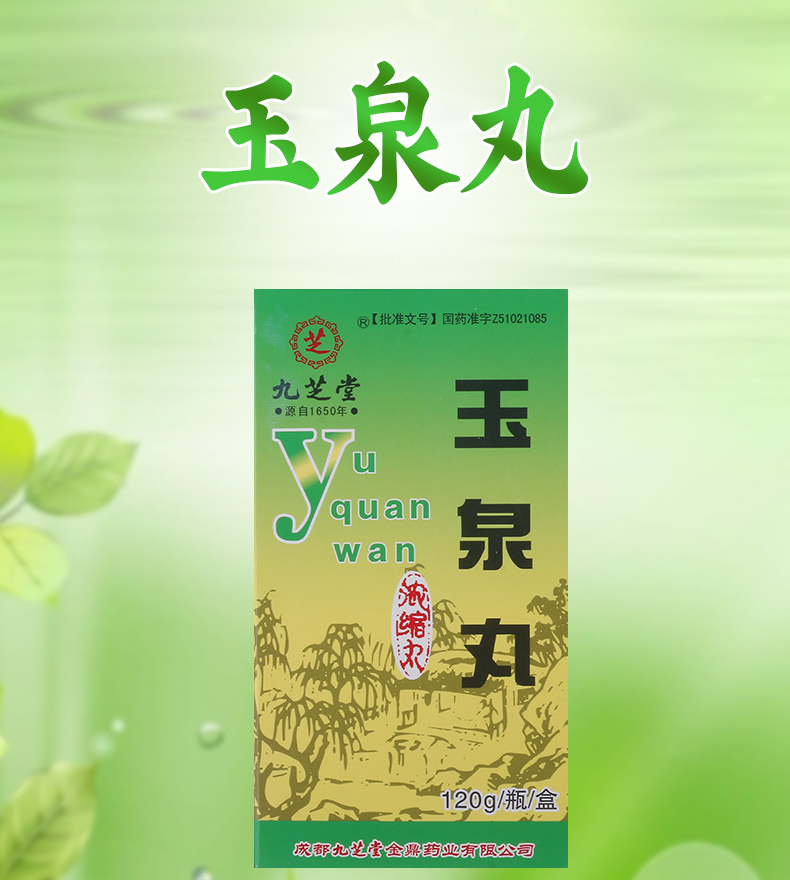九芝堂玉泉丸120g1瓶盒因胰岛功能减退而引起的物质代谢碳水化合物