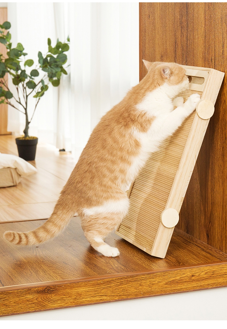 武速达宠物玩具 猫抓板不掉屑实木耐磨多功能立式武速达防猫抓沙发保
