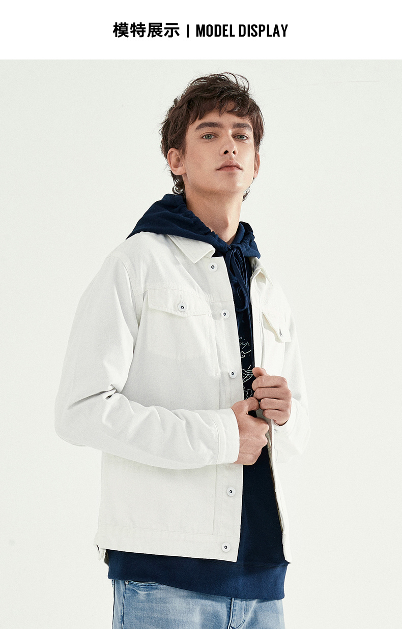 马克华菲牛仔外套男士2019春季新款帅气韩版潮流刺绣白色夹克上衣_1