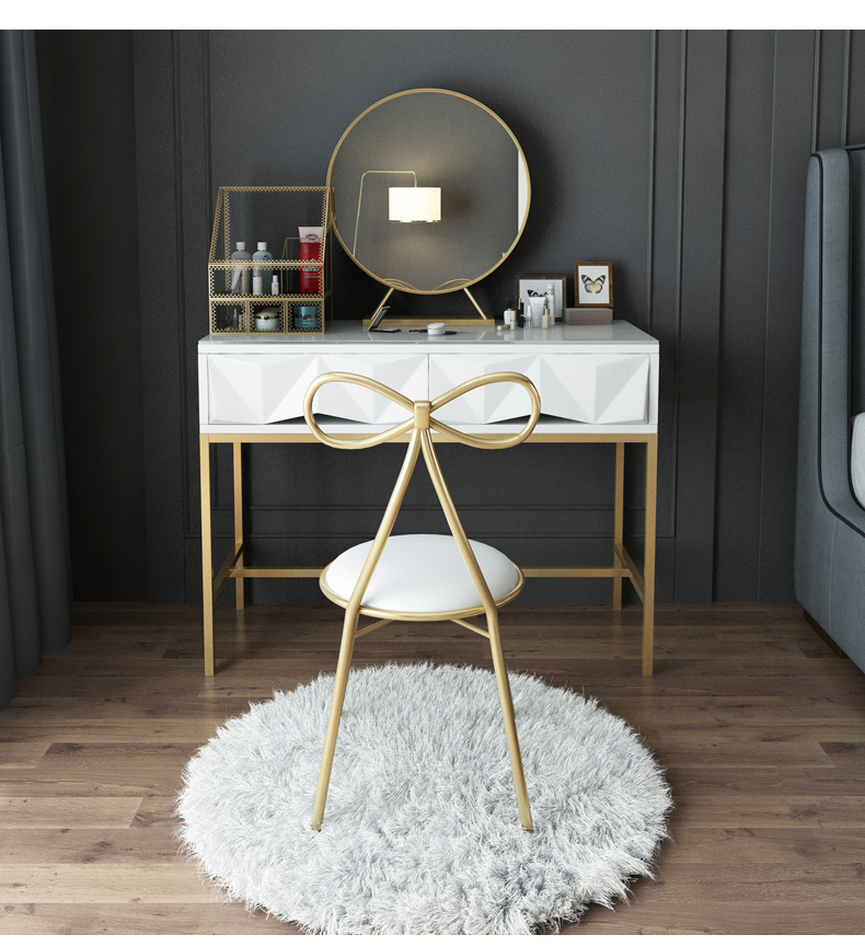 三维工匠北欧风70cm梳妆台卧室现代简约网红ins轻奢化妆台梳妆台电脑