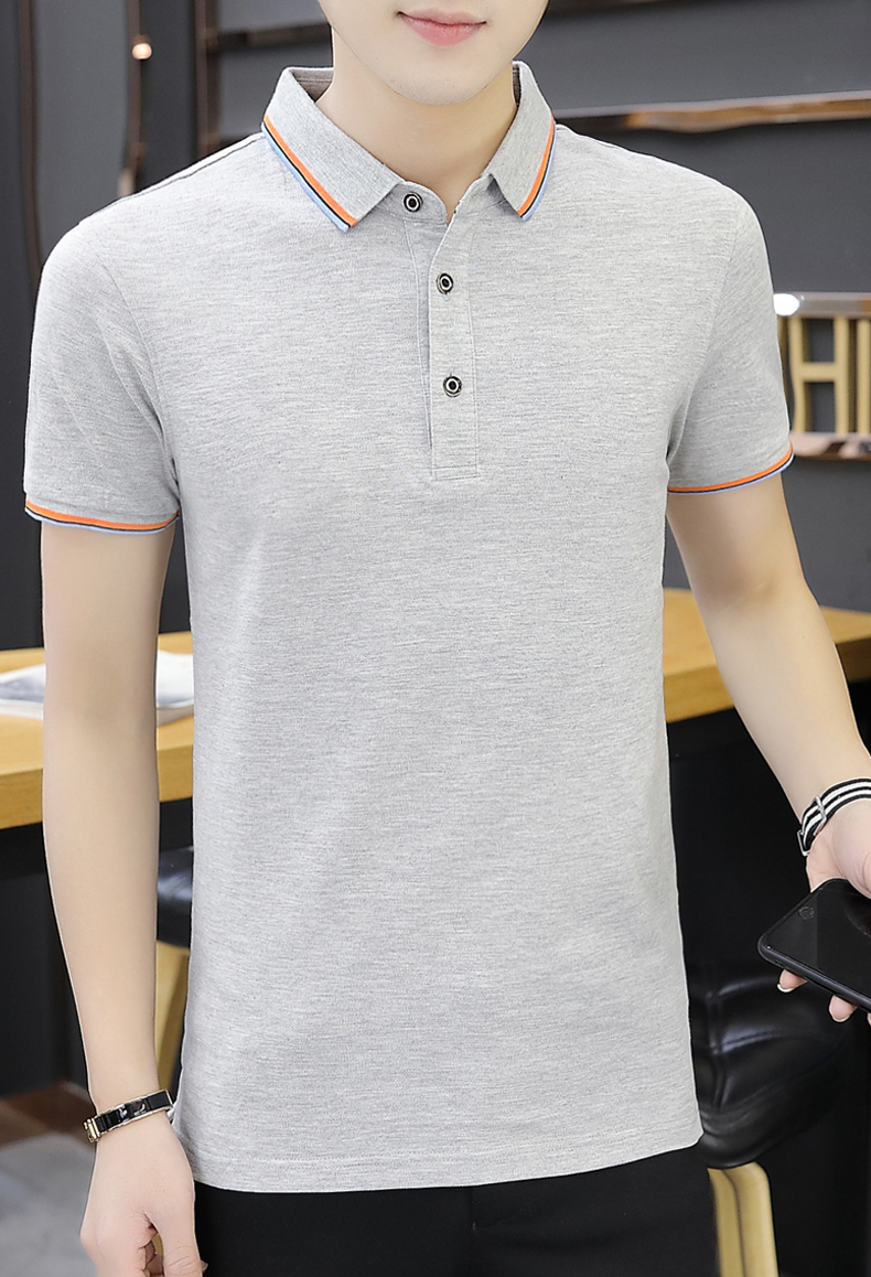 短袖t恤男翻领四季流修身男装半袖体恤纯棉男士polo衫牌 yanxu