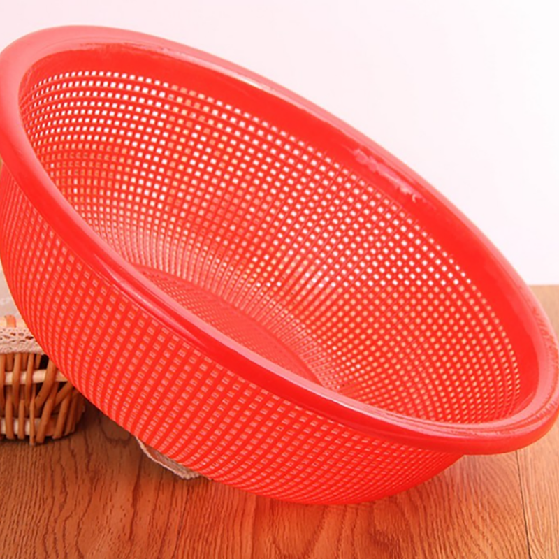 大号沥水篮圆形加厚塑料筐沥水筛细孔米篓食堂淘米篮