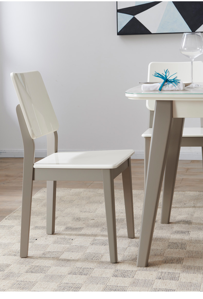 掌上明珠家居现代简约玻璃台面餐桌餐椅套装小户型大理石纹家用长方形