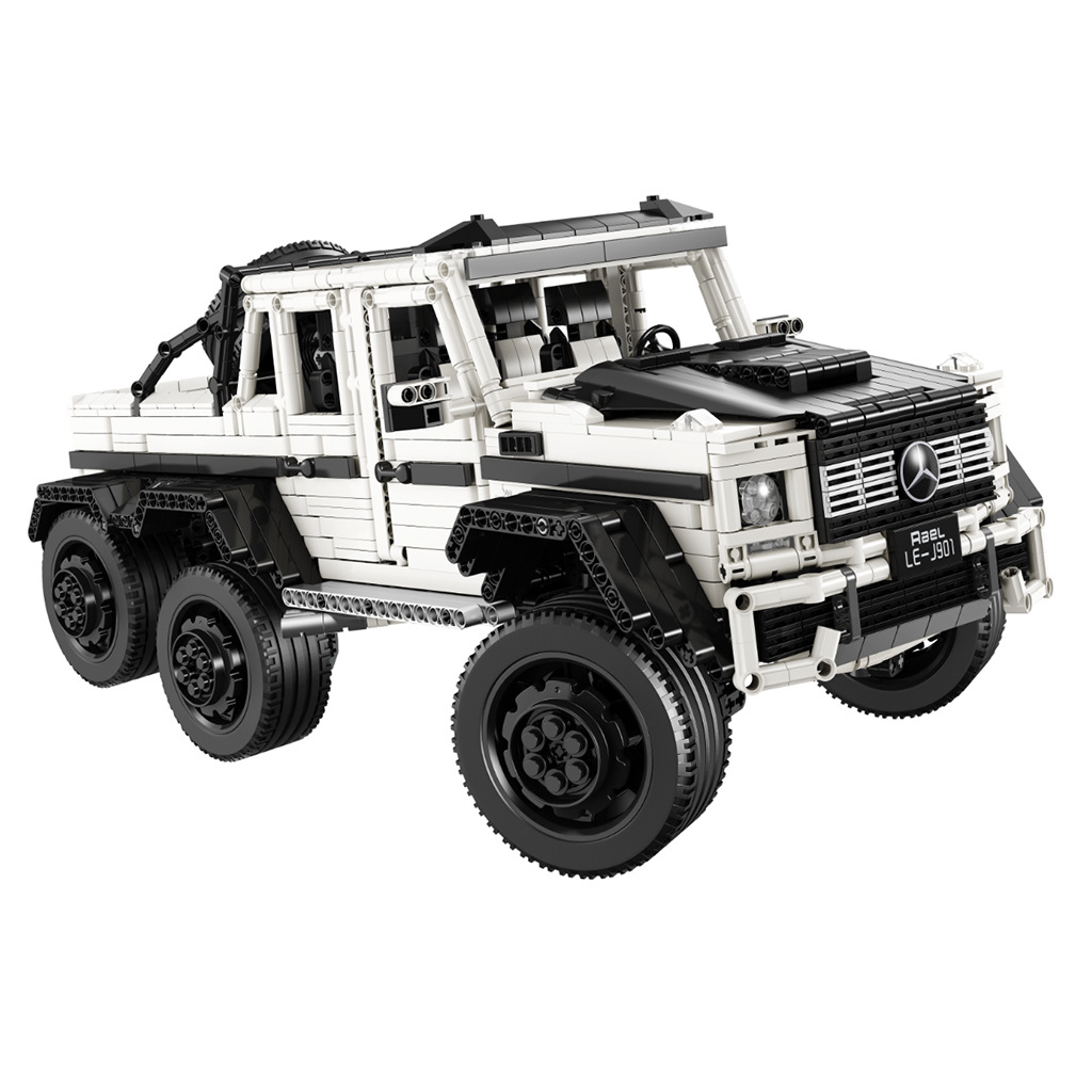 mocbensg63静态版18积木车仿真三桥6避震suv拼装积木