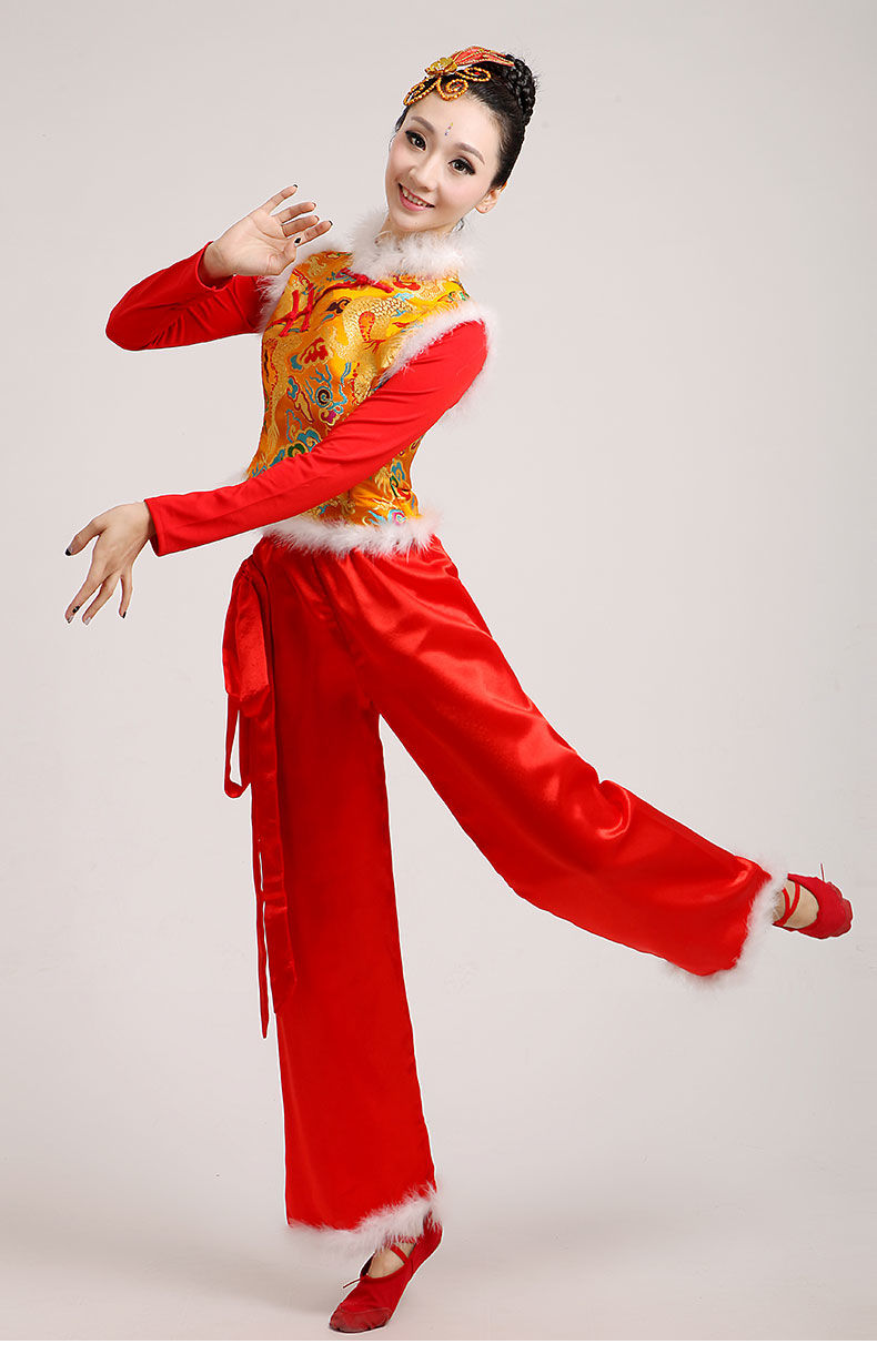 2020新款秧歌服中国风广场舞腰鼓舞扇子舞表演服男女舞蹈打鼓服装