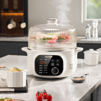 苏泊尔(SUPOR)电炖锅电炖盅一锅五胆4.5L总容量陶瓷内胆上蒸下炖燕窝隔水炖24小时预约2-5人DZ25YC876
