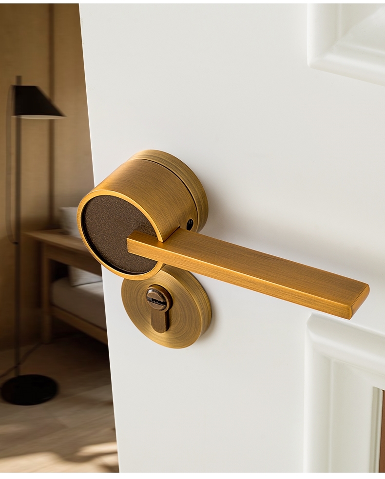 门锁室内卧室黎卫士通用型北欧房间木门锁家用磁吸分体门把锁具