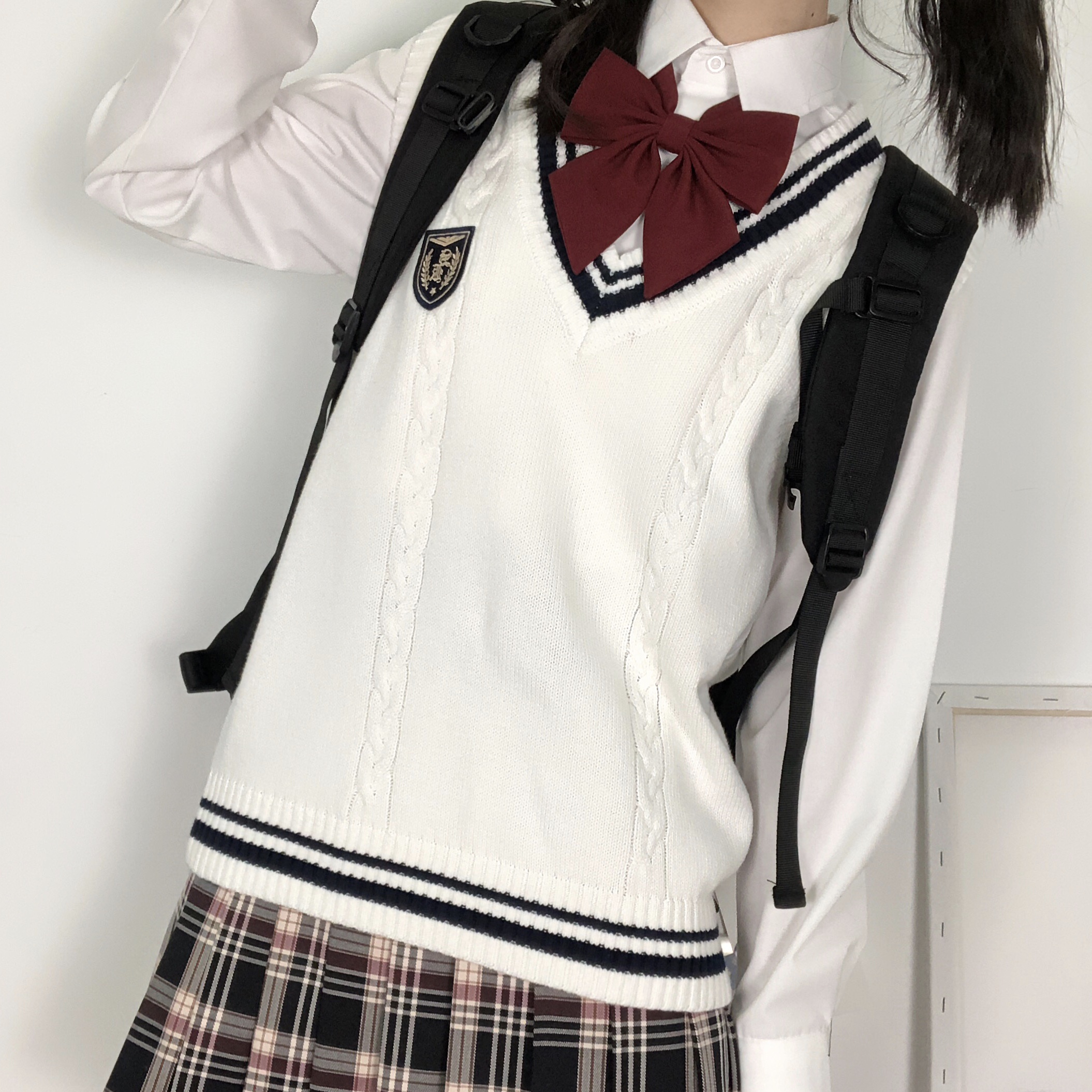 new lakeshindek jk制服s羽根纯色斜角学生领结西服水手服毛衣配饰