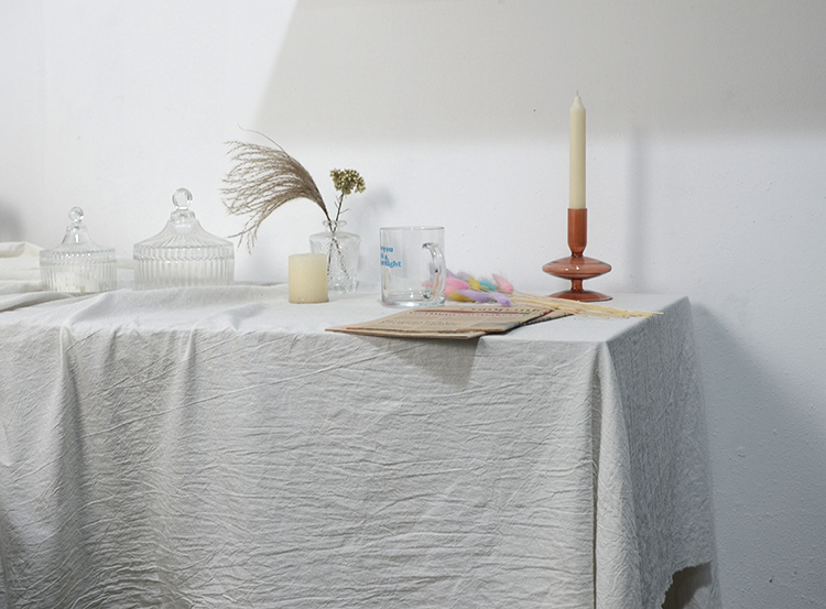 ins白色背景布棉麻褶皱肌理纹白布桌布野餐布 静物摄影拍照道具 白色