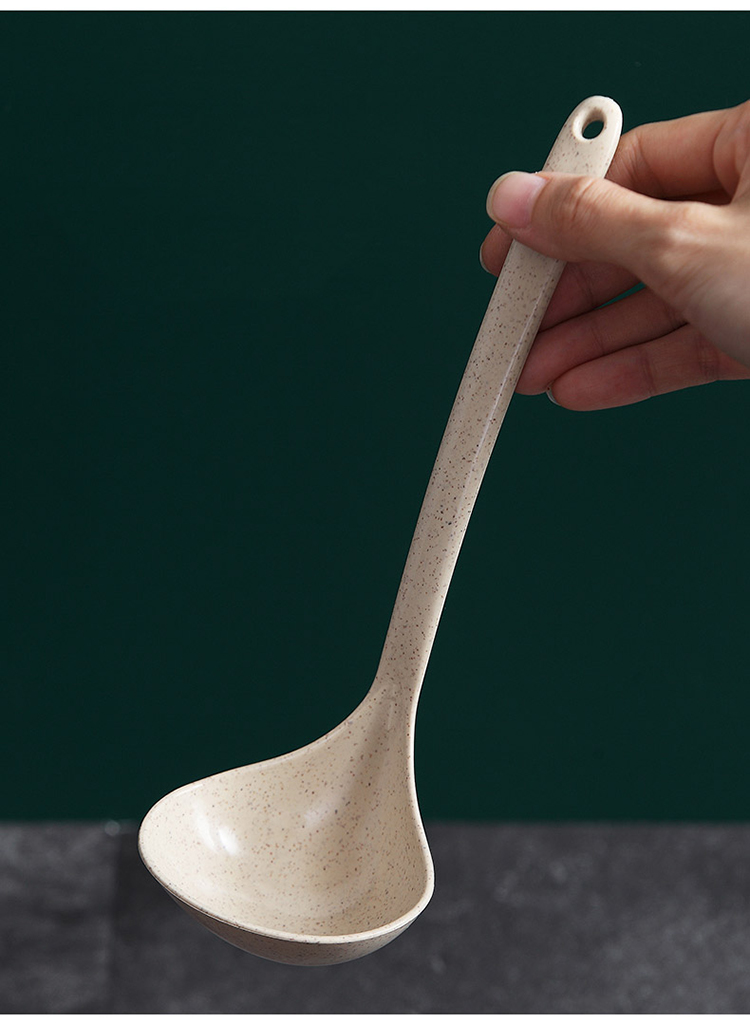 乐逸仕(leyishi)厨房小工具37847 汤勺塑料大勺盛汤勺小麦秸秆长柄