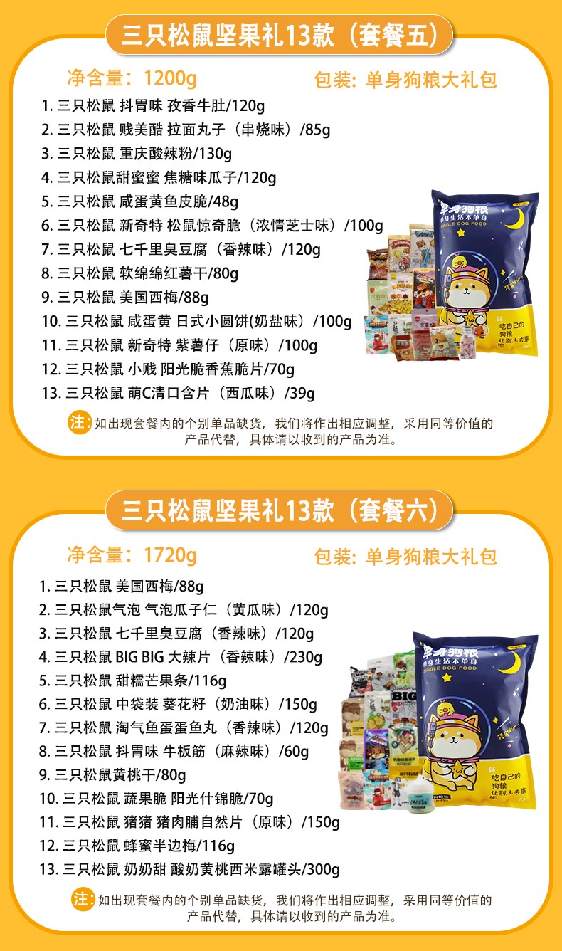 三只松鼠巨型猪饲料零食大礼包 13款零食组合套餐礼盒网红小吃休闲