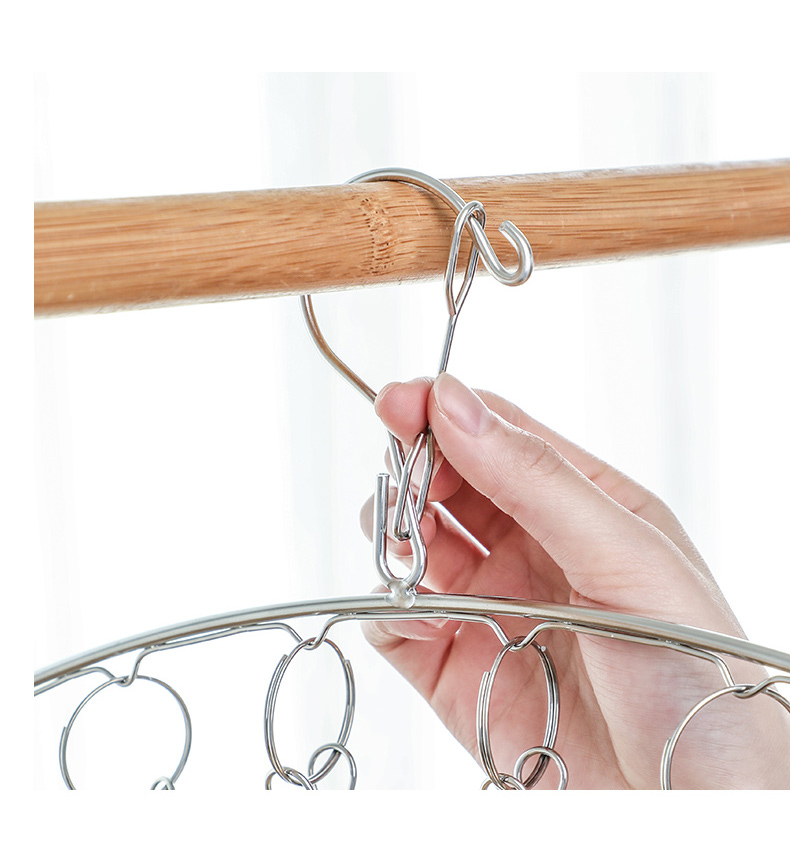 不锈钢袜子夹衣架挂钩多功能夹子袜架晾衣挂防风家用收纳晒衣服袜