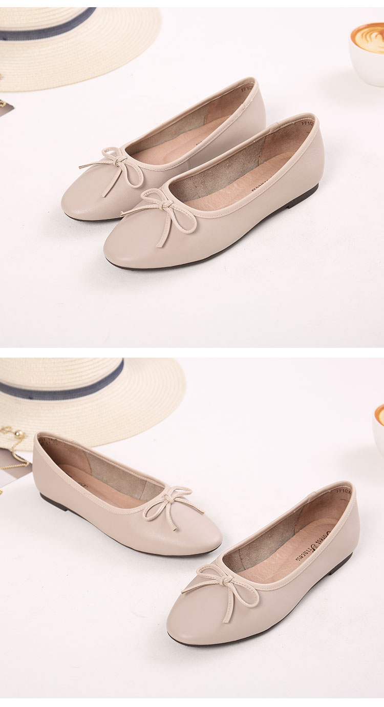 森林公主女鞋单鞋女平底鞋百搭蝴蝶结浅口少女圆头单鞋小清新鞋女
