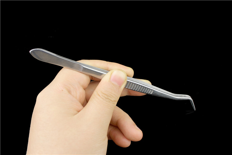 huatrau上海医疗器械厂jz金钟口腔科手术器械304不锈钢弯镊子牙k21270