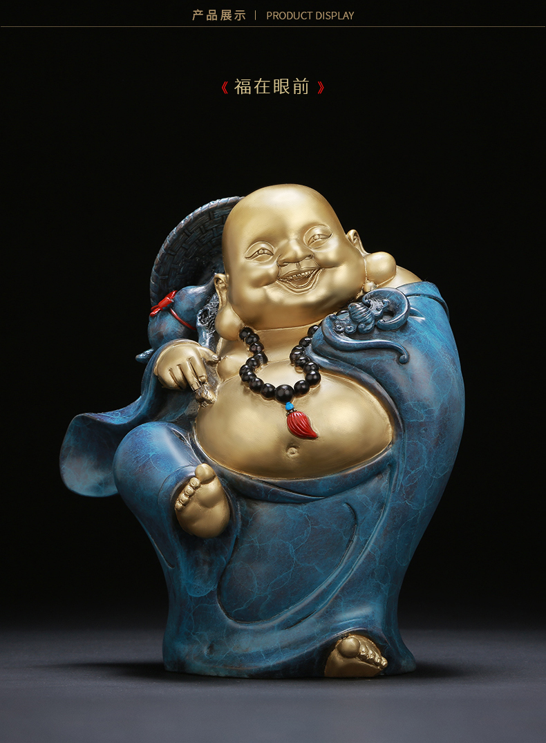 净也吉善缘纯铜弥勒佛摆件笑佛大肚佛像家居装饰品工艺礼品