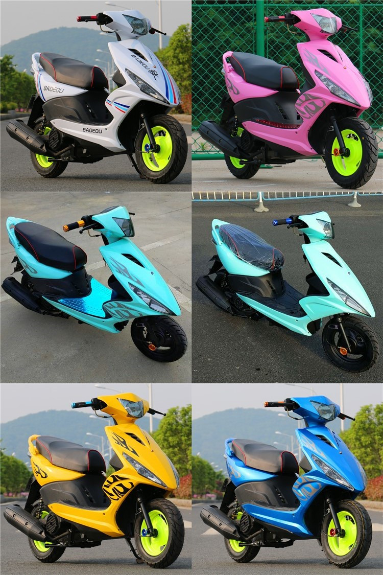 白幽灵改装鬼火摩托车战速跑车踏板燃油助力车跑车代步整车四冲程