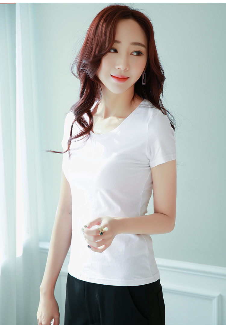个人店其他品牌女士t恤 2020新款纯白色短袖t恤女夏修身显瘦百搭学生