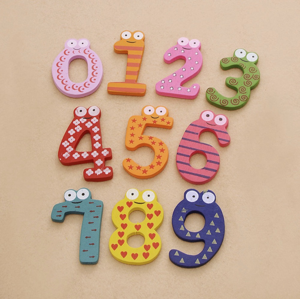 数字冰箱贴 卡通木质冰箱贴