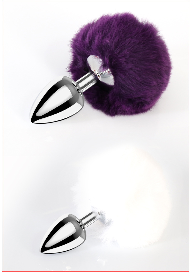 sm情趣成人用品男女用自慰器后庭金属肛塞兔子尾巴角色扮演伪娘变装床