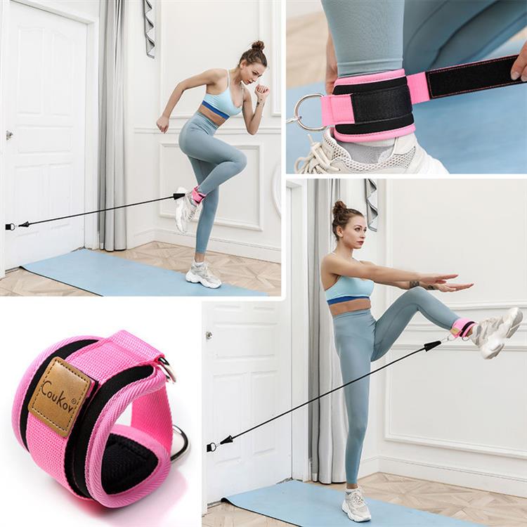 练腿练拉力器脚踝拉力臀部健身绳拉力带门上瘦腿龙门架训练器材