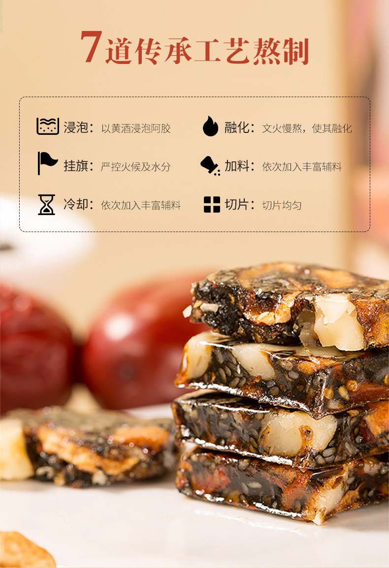 药都仁和阿胶膏/阿胶制品 药都仁和阿胶固元糕即食180g女士阿胶膏礼盒