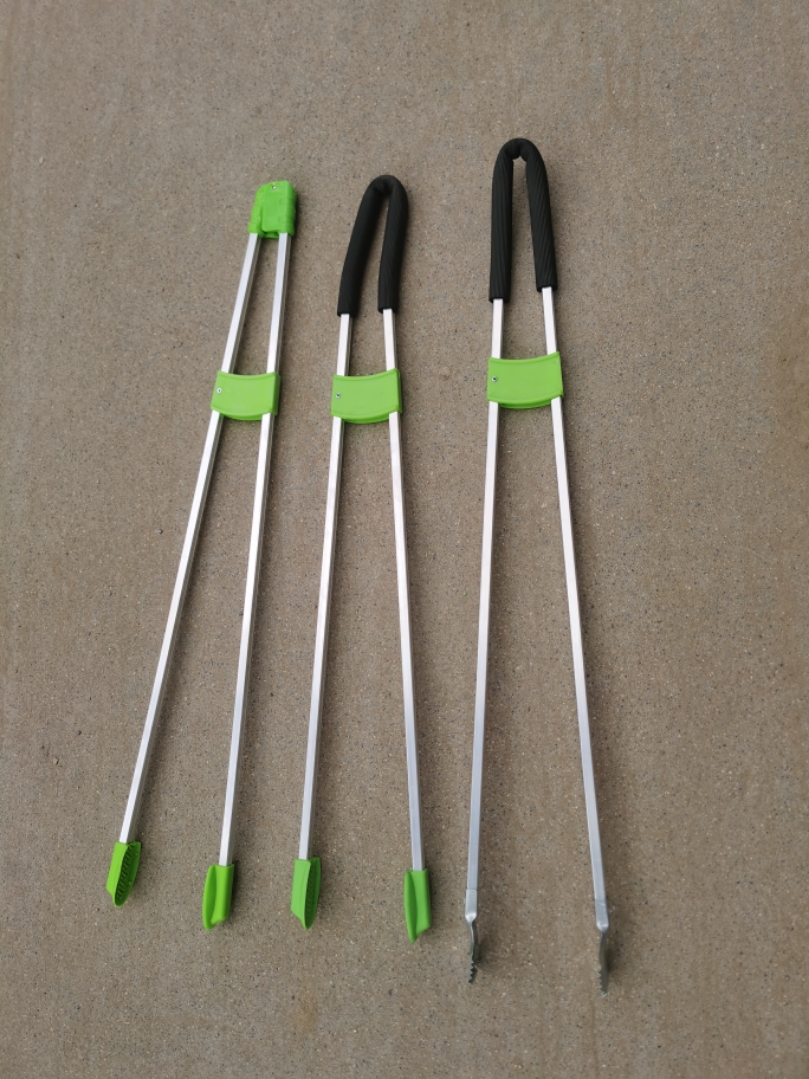 御蓝锦环卫垃圾夹子不锈钢铝合金可折叠双杆垃圾拾物器环卫工垃圾捡拾