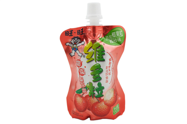 旺旺 维多粒果冻爽荔枝味 150g 包装 可吸果冻 儿童休闲零食