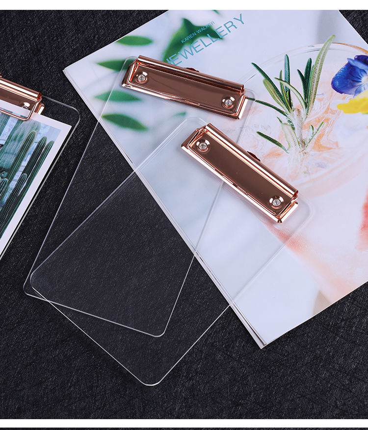 时尚透明亚克力记录板夹a4写字垫板夹板写字板资料文件夹菜单夹小号a6