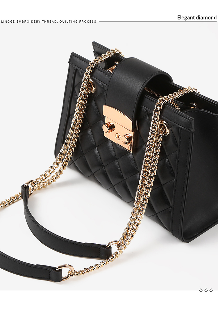 2019秋季新款潮菱格链条包女高级感软皮单肩斜挎包ins小香风包包