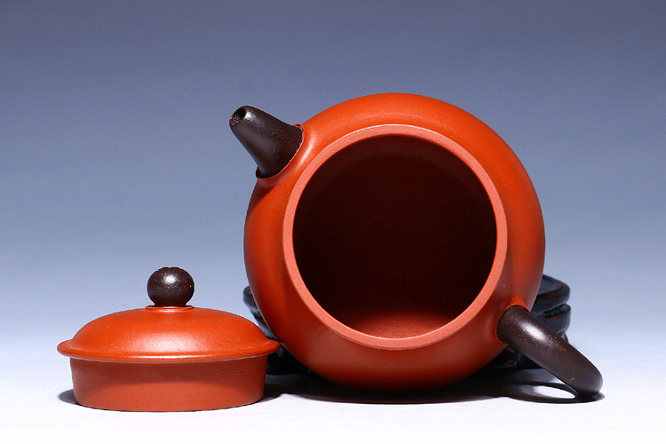 宜兴原矿朱泥王芳全手工紫砂壶双色潘壶