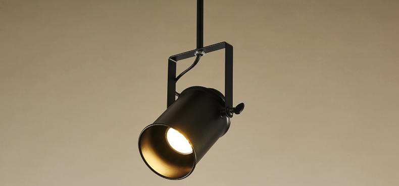 工业风轨道灯led美式背景墙酒吧创意明服装店铺长杆客厅射灯中精质造